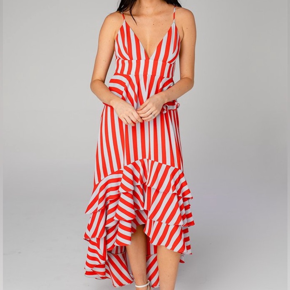 Buddy Love Georgia Ruffled Tiered High-Low Dress. Sz S. NWT.